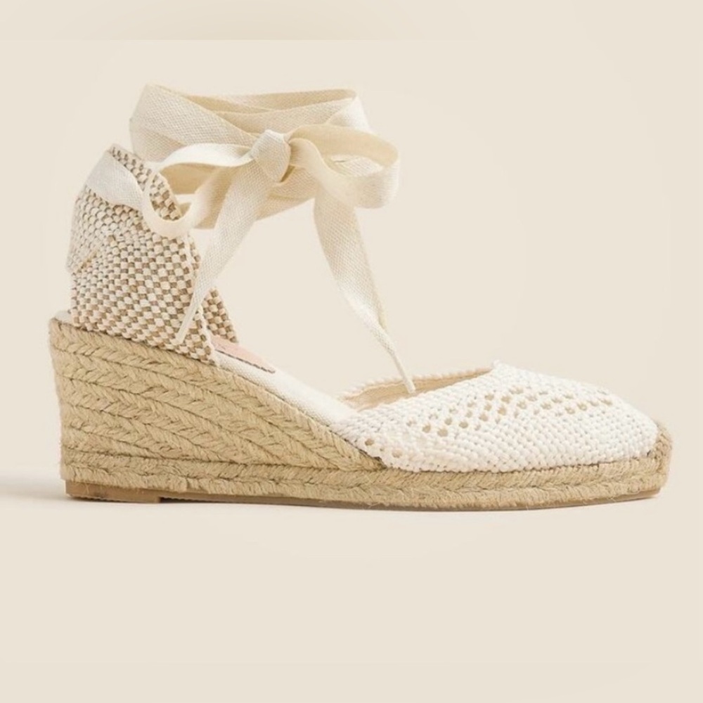 J. Crew Crochet Lace-up Mid-heel Espadrille - Picture 2 of 8